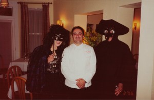 The chef, before the hat, at one of those Halloween extravaganzas.
