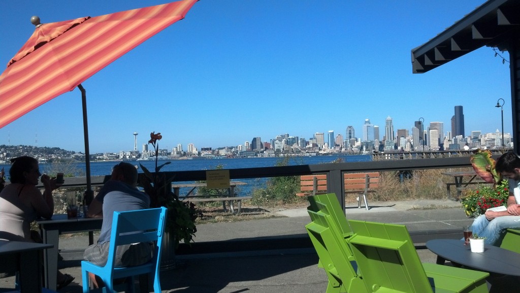 In my 'hood -- looking back on the city's skyline from West Seattle provides one of the most impressive perspectives on the city. The beer and tacos at Marination Ma Kai are worth a visit regardless.